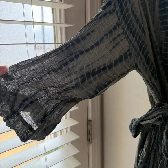 Free People Blue and Gray Tie-Dye Kimono Cardigan - Picture 3 of 5
